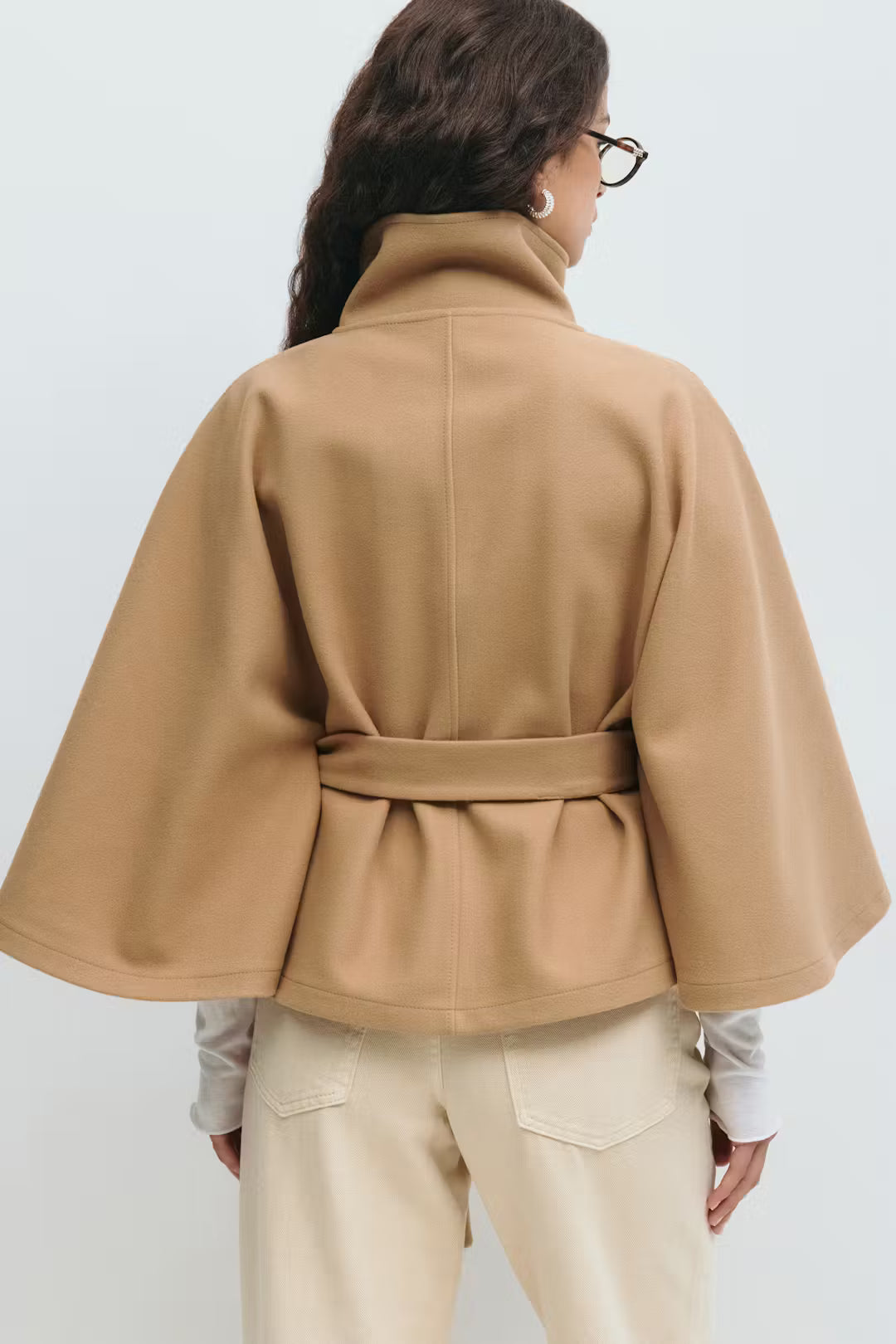 Elegant Belted Cape Coat