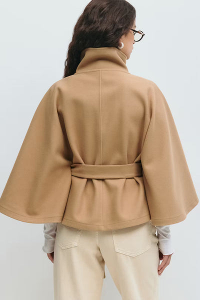 Elegant Belted Cape Coat