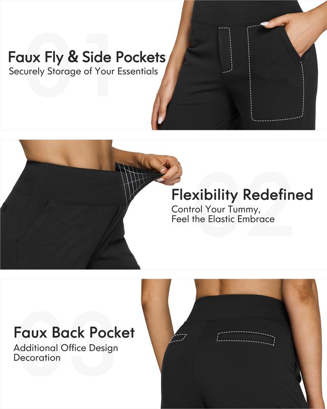 High-Waist Wide Leg Pants with Pockets