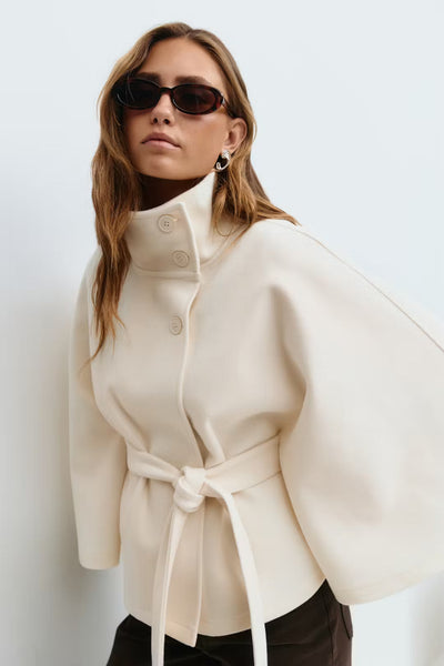 Elegant Belted Cape Coat