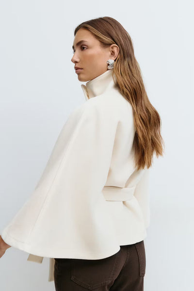 Elegant Belted Cape Coat