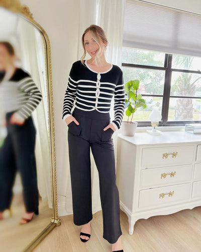 High-Waist Wide Leg Pants with Pockets