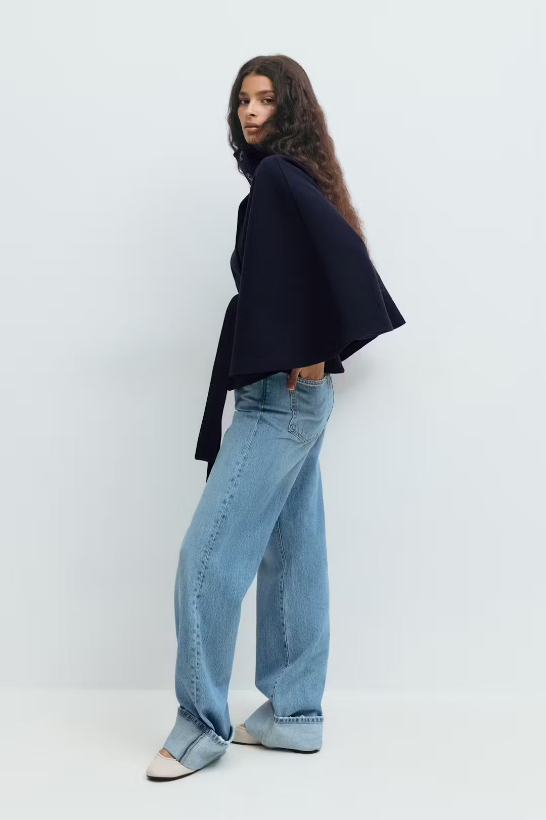Elegant Belted Cape Coat
