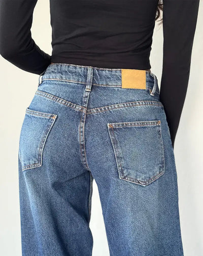 Relaxed fit low-rise wide-leg jeans