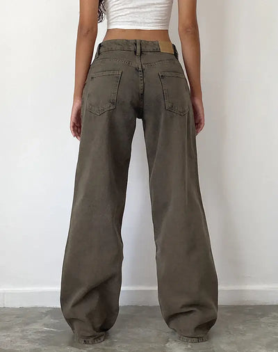 Relaxed fit low-rise wide-leg jeans