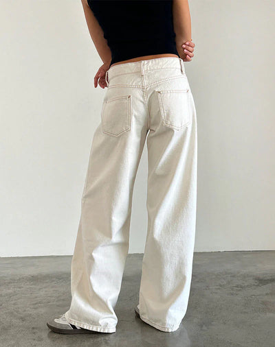 Relaxed fit low-rise wide-leg jeans