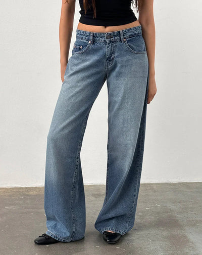 Relaxed fit low-rise wide-leg jeans