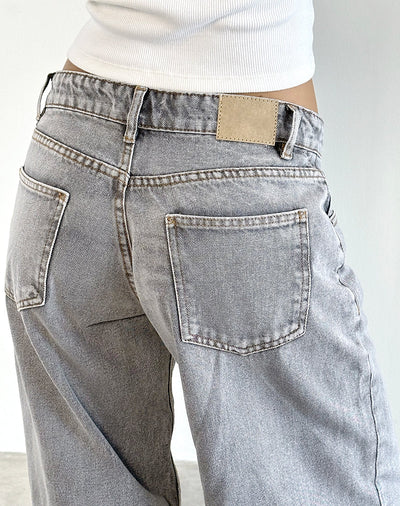 Relaxed fit low-rise wide-leg jeans