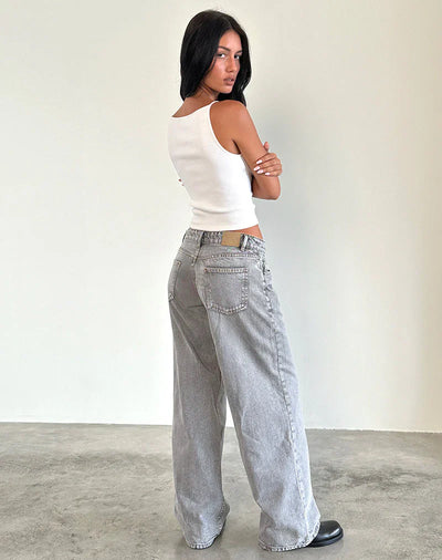 Relaxed fit low-rise wide-leg jeans