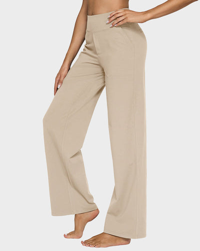 High-Waist Wide Leg Pants with Pockets