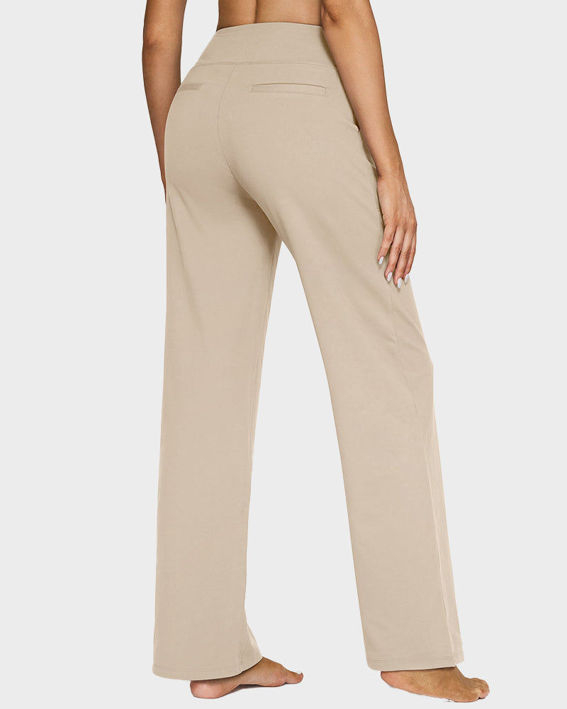 High-Waist Wide Leg Pants with Pockets