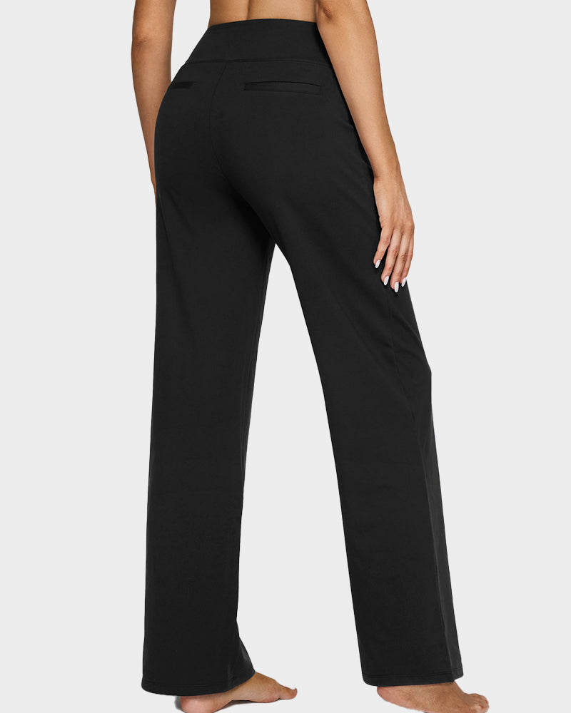 High-Waist Wide Leg Pants with Pockets