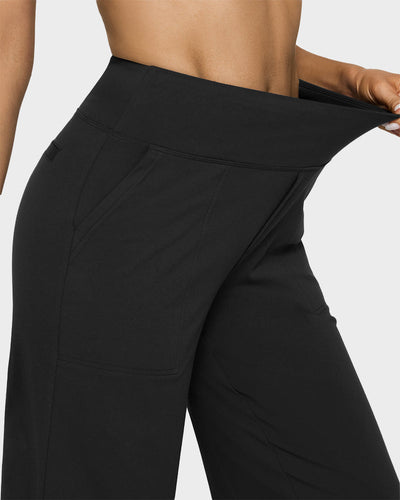 High-Waist Wide Leg Pants with Pockets
