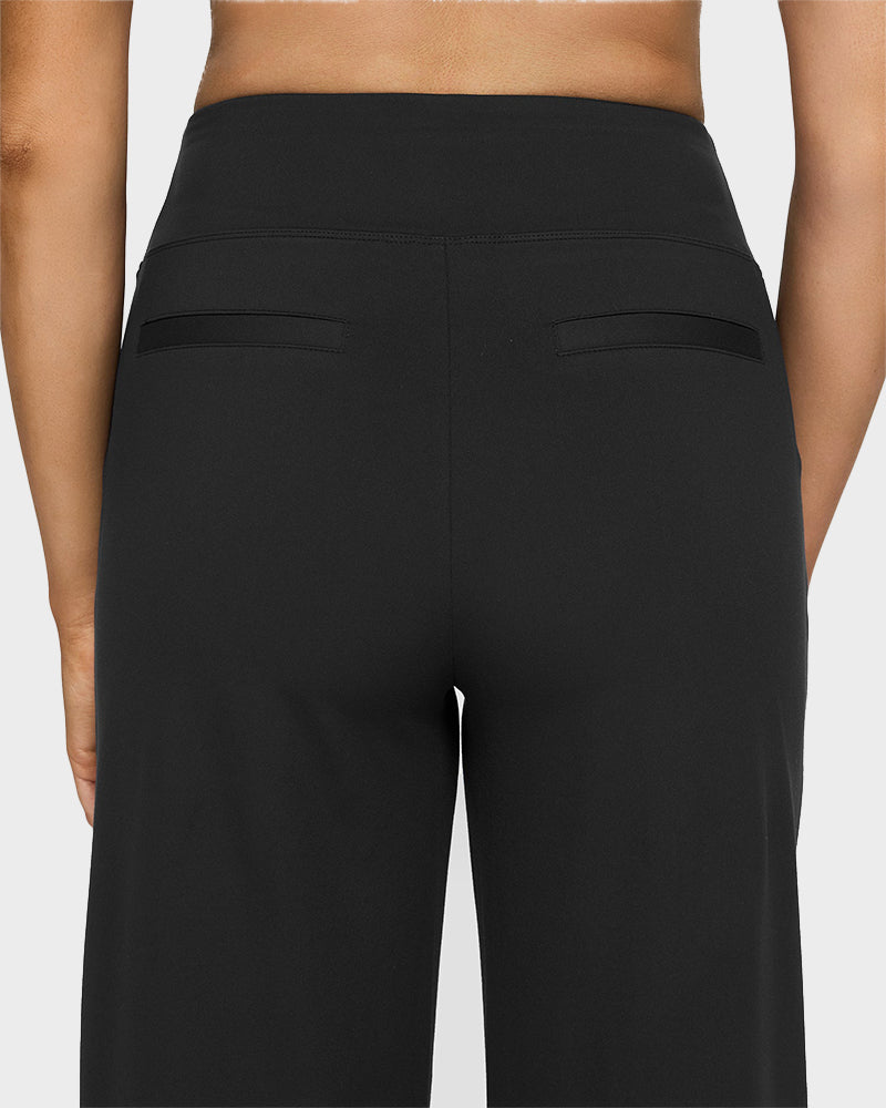High-Waist Wide Leg Pants with Pockets