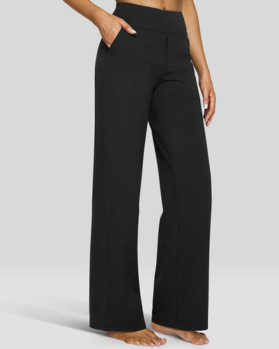 High-Waist Wide Leg Pants with Pockets