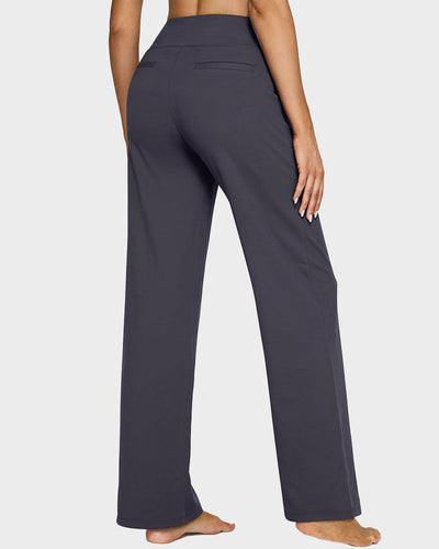 High-Waist Wide Leg Pants with Pockets
