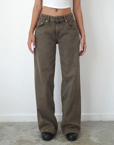 Relaxed fit low-rise wide-leg jeans