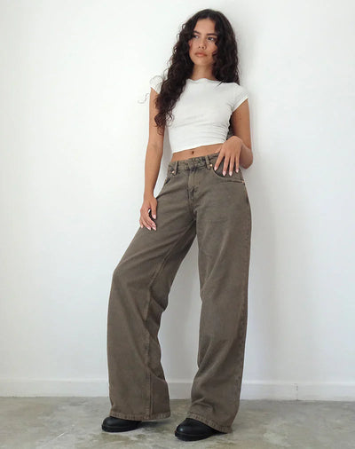 Relaxed fit low-rise wide-leg jeans