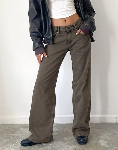 Relaxed fit low-rise wide-leg jeans