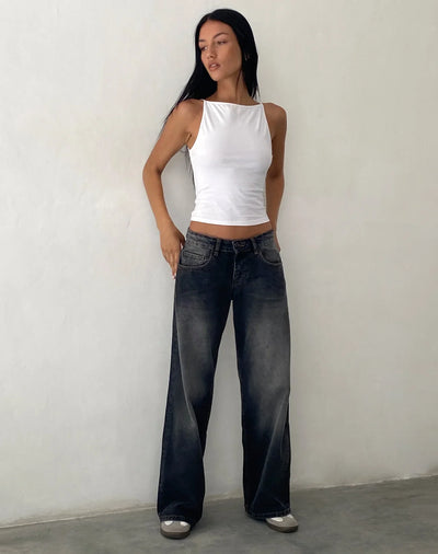 Relaxed fit low-rise wide-leg jeans