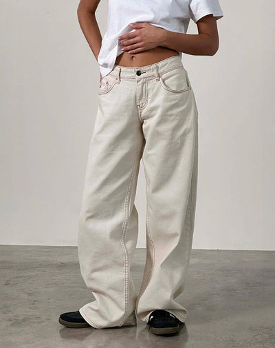 Relaxed fit low-rise wide-leg jeans