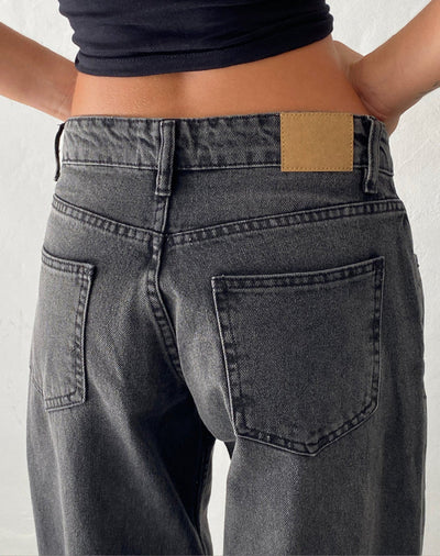 Relaxed fit low-rise wide-leg jeans