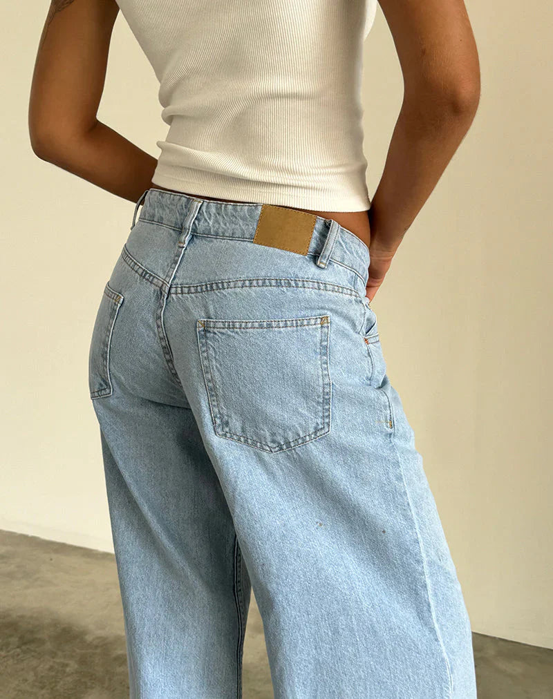Relaxed fit low-rise wide-leg jeans