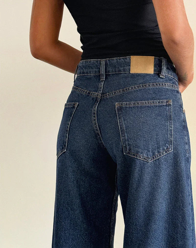Relaxed fit low-rise wide-leg jeans