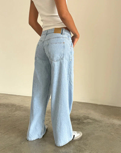 Relaxed fit low-rise wide-leg jeans