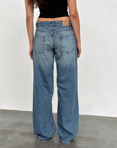 Relaxed fit low-rise wide-leg jeans