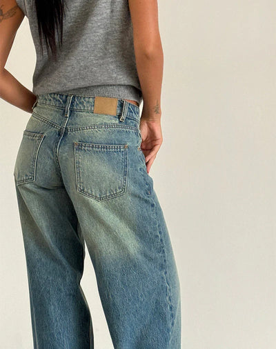 Relaxed fit low-rise wide-leg jeans