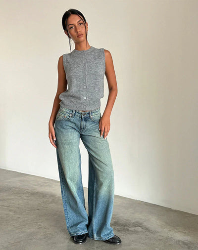 Relaxed fit low-rise wide-leg jeans