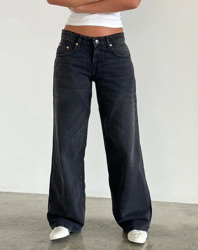 Relaxed fit low-rise wide-leg jeans