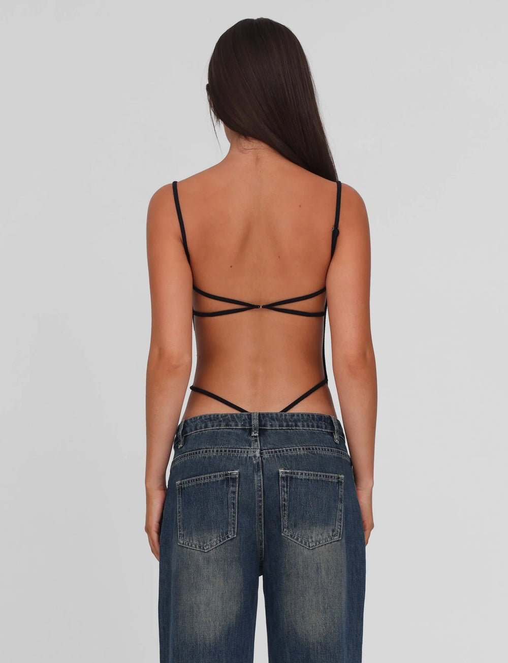 Backless High-Cut Bodysuit