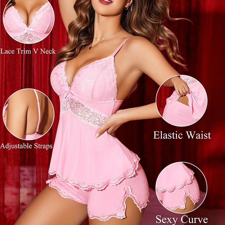 Lace Trim Sleepwear Set