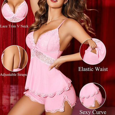 Lace Trim Sleepwear Set