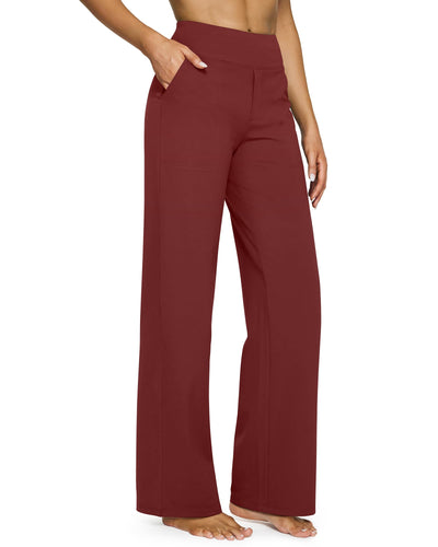 High-Waist Wide Leg Pants with Pockets