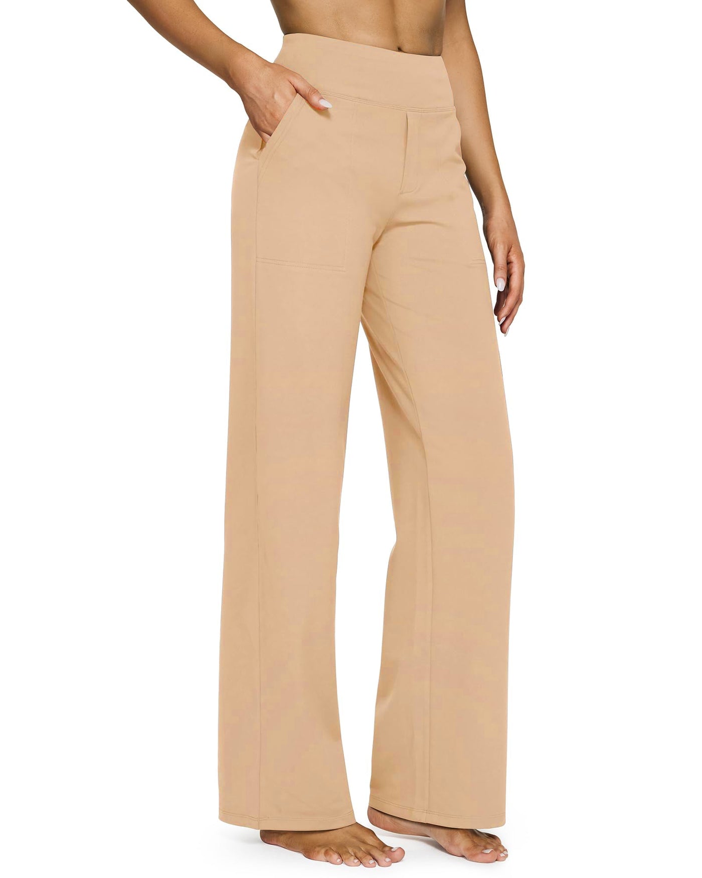 High-Waist Wide Leg Pants with Pockets