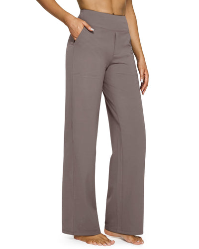 High-Waist Wide Leg Pants with Pockets