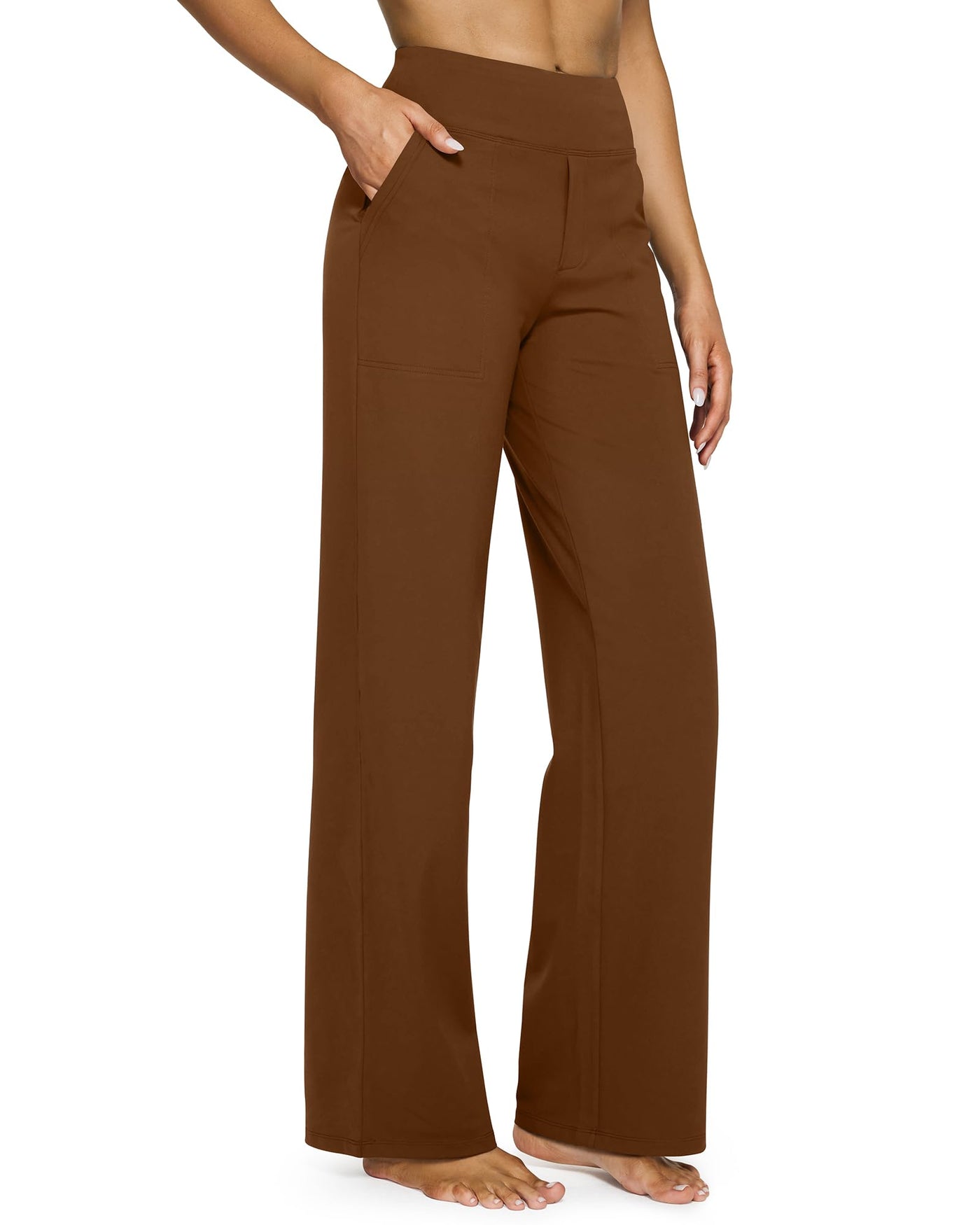 High-Waist Wide Leg Pants with Pockets
