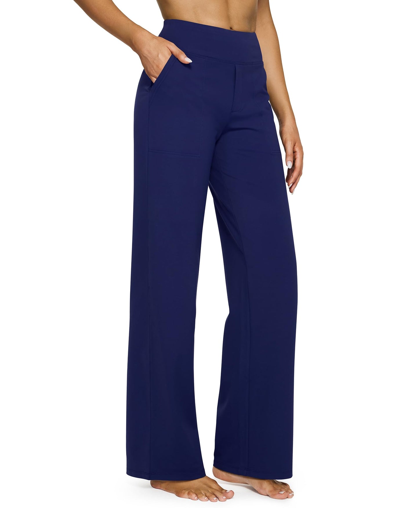 High-Waist Wide Leg Pants with Pockets