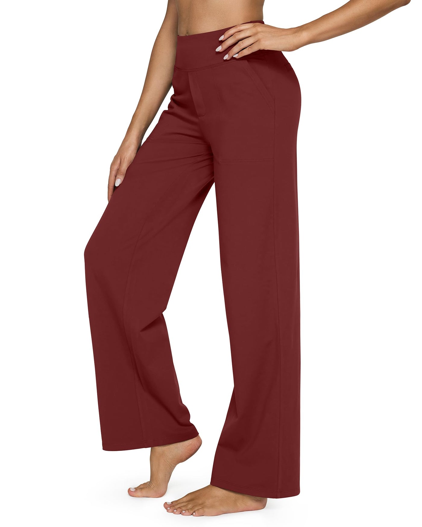 High-Waist Wide Leg Pants with Pockets